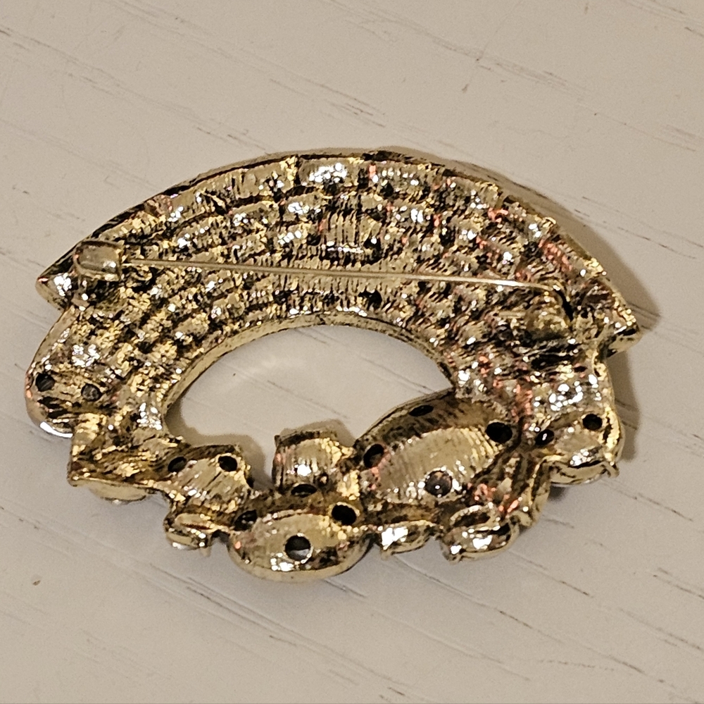 Multi-colored Rhinestone Rainbow Brooch - Picture 3 of 4
